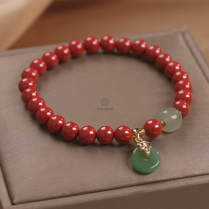 Peaceful Blessing Cinnabar Buckle Bracelet - Image 8