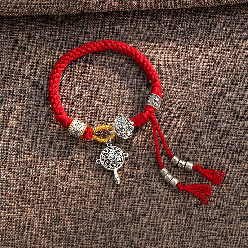 Tibetan Om Mani Padme Hum Fortune Braided Bracelet crafted with Luck Muse - Image 5