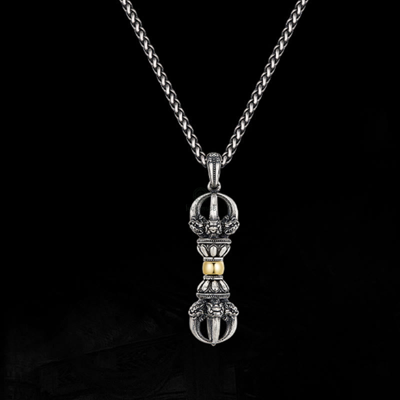 Tibetan Dorje Vajra Wealth Necklace Pendant crafted with Luck Muse - Image 4