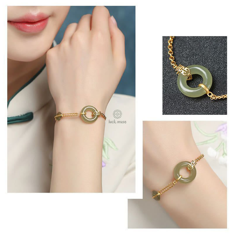 Round Jade Fu Character Prosperity Bracelet - Image 12