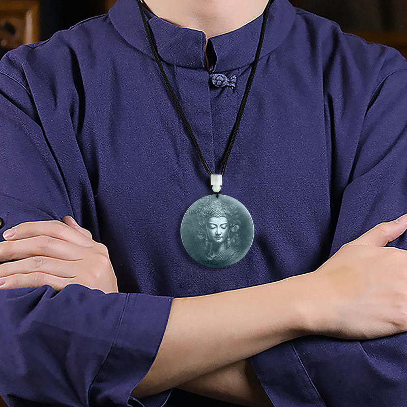 Luck Muse Kwan Yin Avalokitesvara Jade Abundance Necklace - Image 6