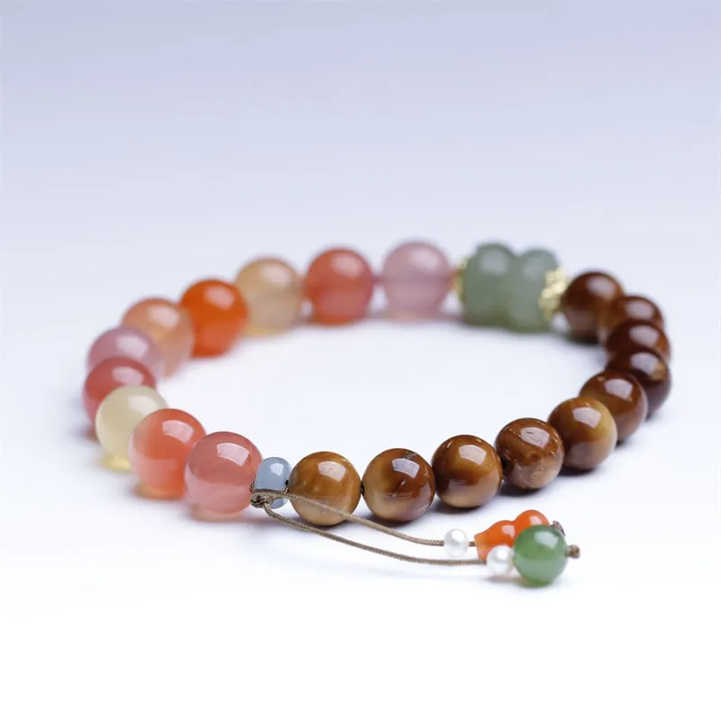 Luck Muse Wealth Protection Bracelet with Kuka Seed, Yanyuan Agate, and Hetian Jade - Image 4