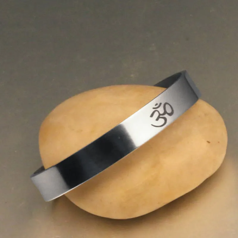 Tibetan OM Symbol Mindfulness Cuff Bracelet with Luck Muse - Image 3