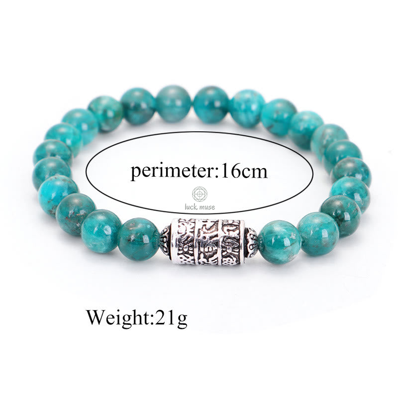 Luck Muse Natural Beaded Bracelet with Lazurite, Pietersite, Unakite, and Om Mani Padme Hum - Image 5