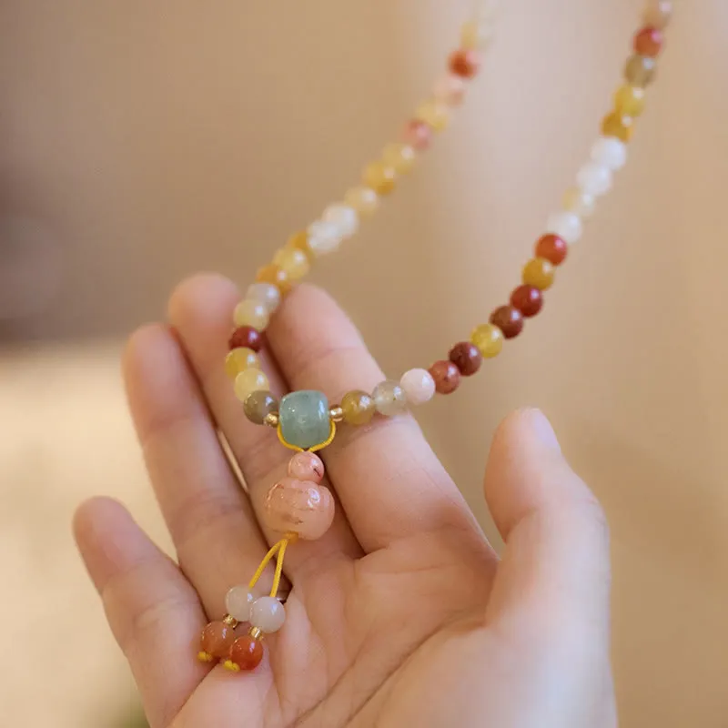 Golden Silk Jade Prosperity Triple Wrap Bracelet - Image 4