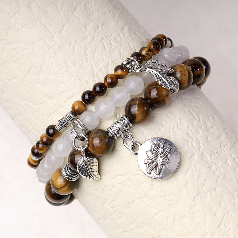 Luck Muse Natural Quartz Crystal Lotus Bracelet Set (3 Pieces) - Image 28