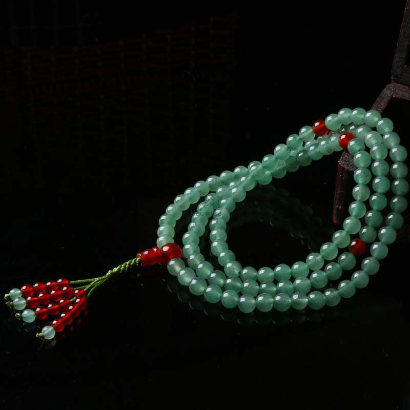 Luck Muse Green Aventurine and Red Agate 108 Beads Luck Bracelet Mala - Image 9