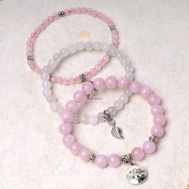 Luck Muse Natural Quartz Crystal Lotus Bracelet Set (3 Pieces) - Image 20
