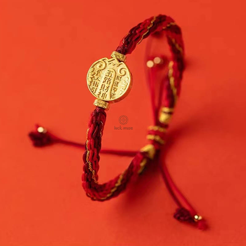 Luck Muse Five Directions Wealth Gods Handmade Reincarnation Knot Protection String Braided Bracelet - Image 3