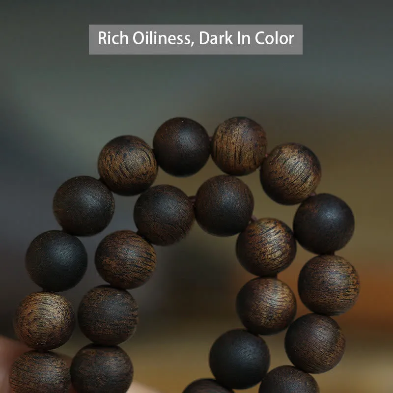 Luck Muse 999 Gold Tarakan 108 Mala Beads Bracelet with Agarwood & Amber for Evil Spirits Protection - Image 6