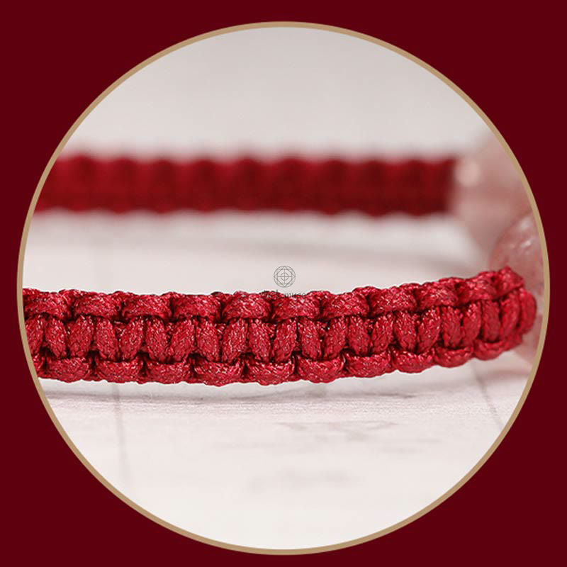 Natural Strawberry Quartz Crystal Love Red String Bracelet Anklet - Image 12