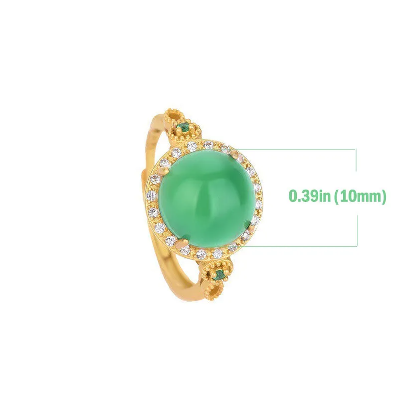 Natural Green Jade Fortune Ring - Image 5