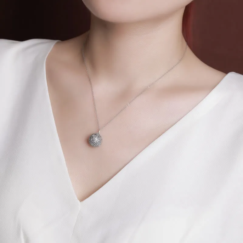 Luck Muse 990 Sterling Silver Fu Character Copper Coin Luck Fortune Pendant Necklace - Image 5
