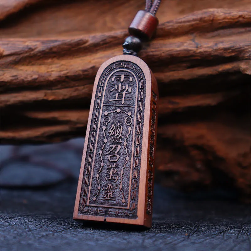 Lightning Struck Jujube Wood Luck Muse Protection Necklace