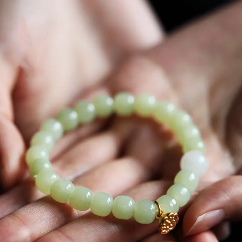 Jade Lotus Abundance Bracelet with Adjustable Fit - Image 3