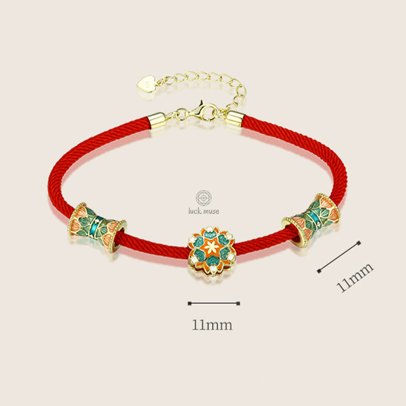 Dunhuang 925 Sterling Silver Lotus Drum Bracelet for New Beginnings - Image 11