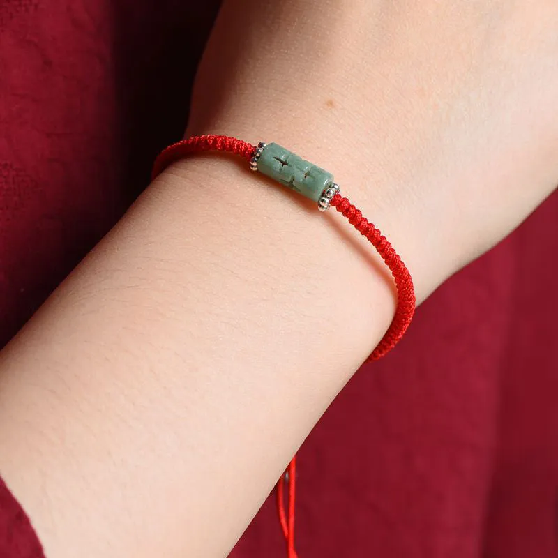 Natural Jade Lucky Red String Bracelet - Image 5