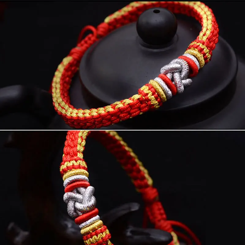 Colorful Rope Lucky Luck Muse Handmade Bracelet with True Love Knot - Image 11