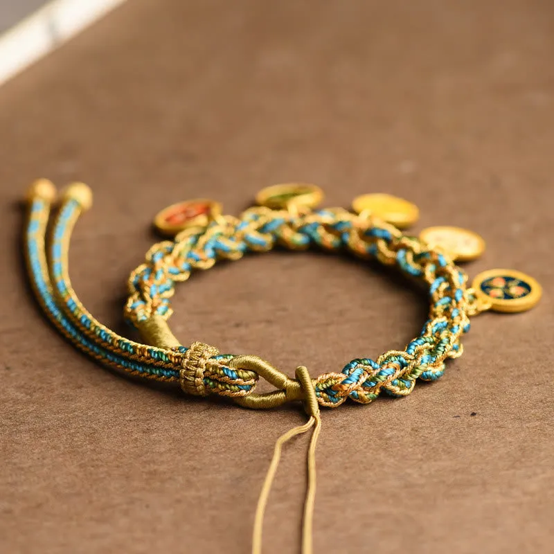 Tibetan Five Wealth & Luck Handcrafted Braid String Bracelet from Luck Muse Shop - Image 3