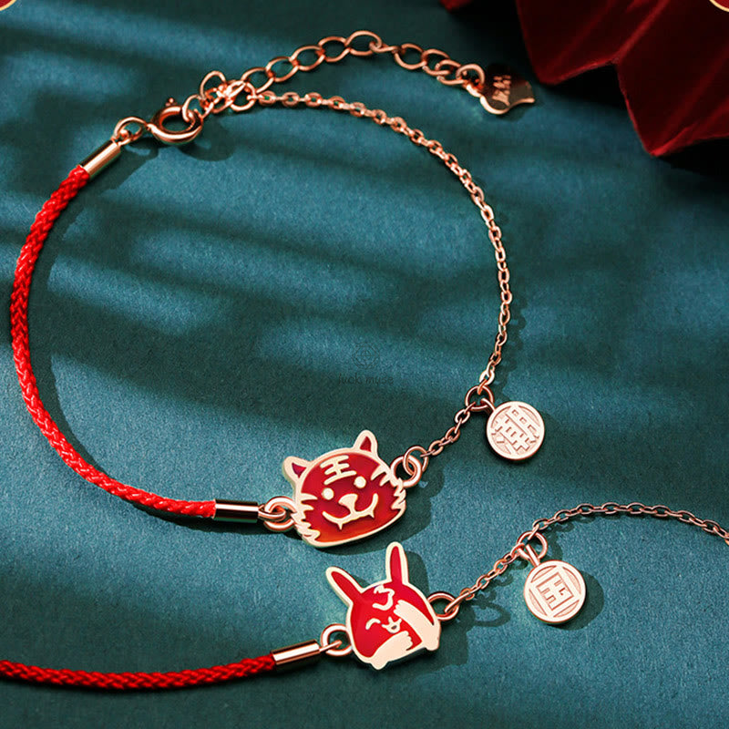 Luck Muse 925 Sterling Silver Color-Changing Chinese Zodiac Lucky Protection Red String Bracelet - Image 3
