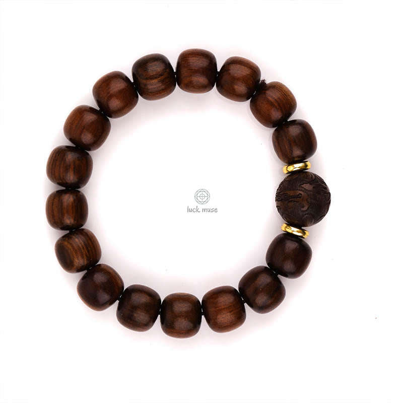 Natural Rosewood Compassion Bracelet with Luck Muse - Image 7