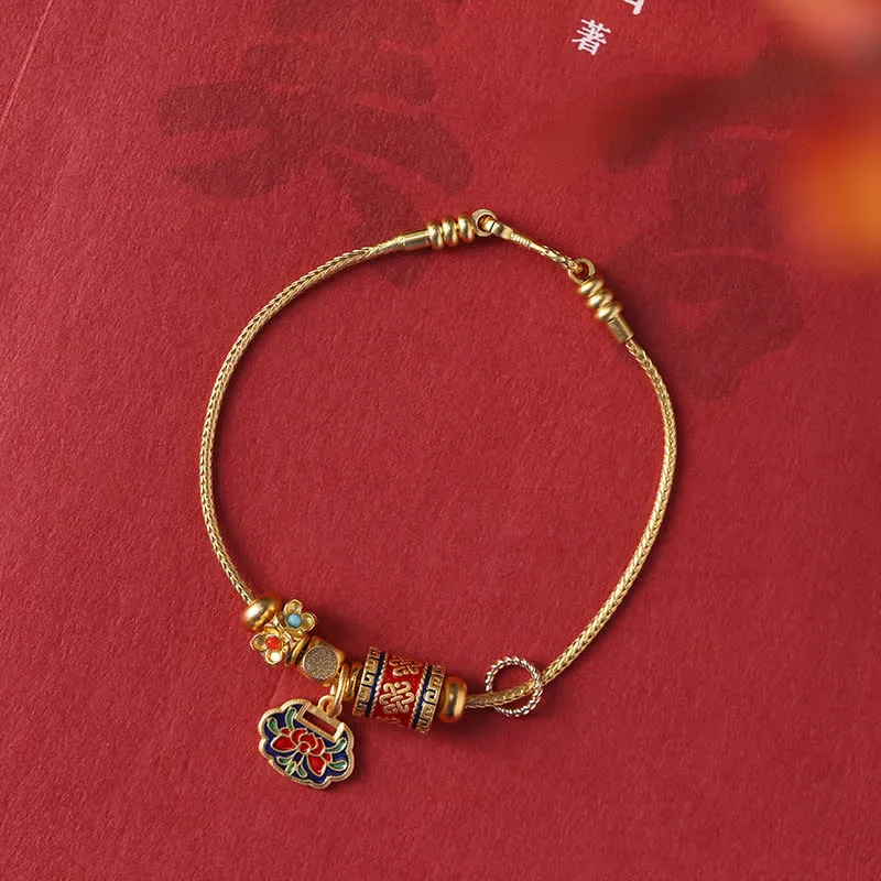 Luck Muse Lotus Enlightenment Copper Beaded Bracelet