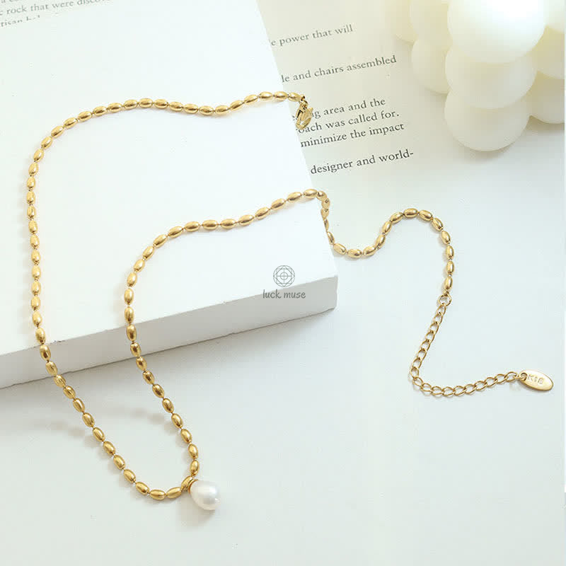 Pearl Bead Peace Necklace Pendant by Luck Muse Shop - Image 6