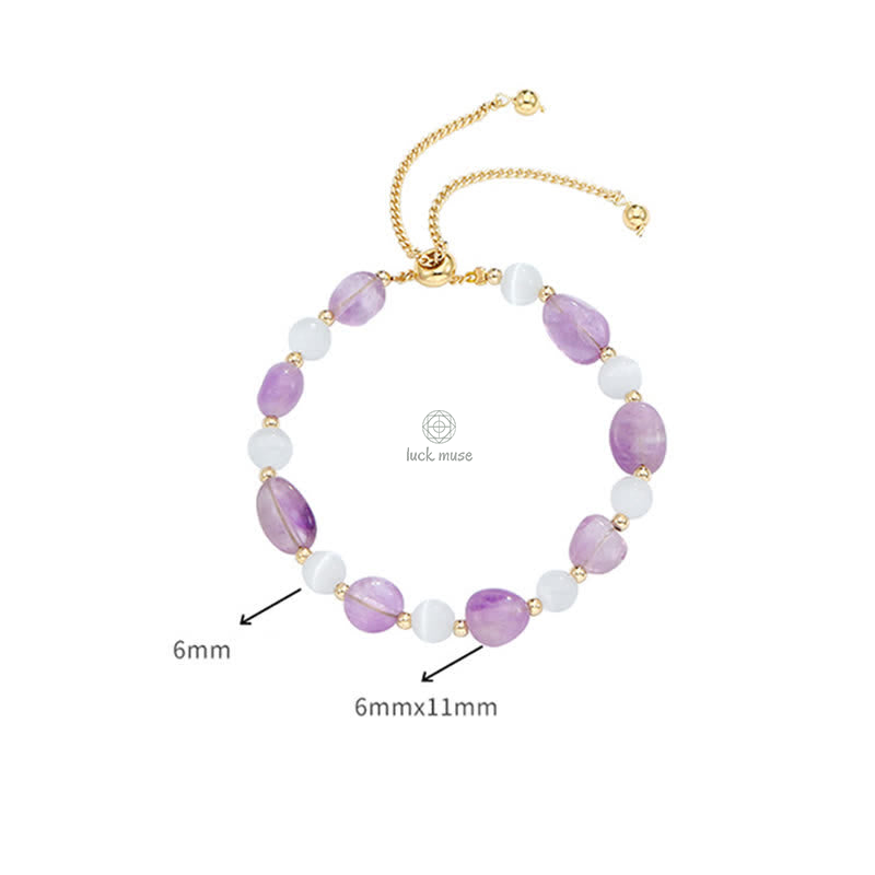 Amethyst Pink Crystal Black Rutilated Quartz Bracelet for Spiritual Awareness - Image 7