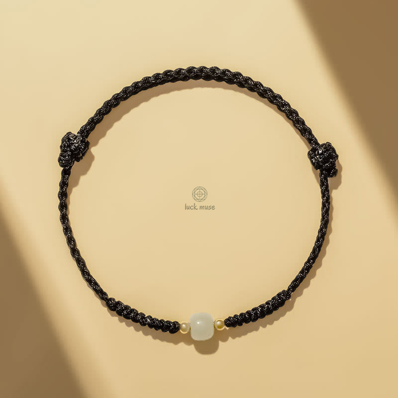 Handcrafted Jade Lucky Bead Abundance Bracelet with Luck Muse - Image 6