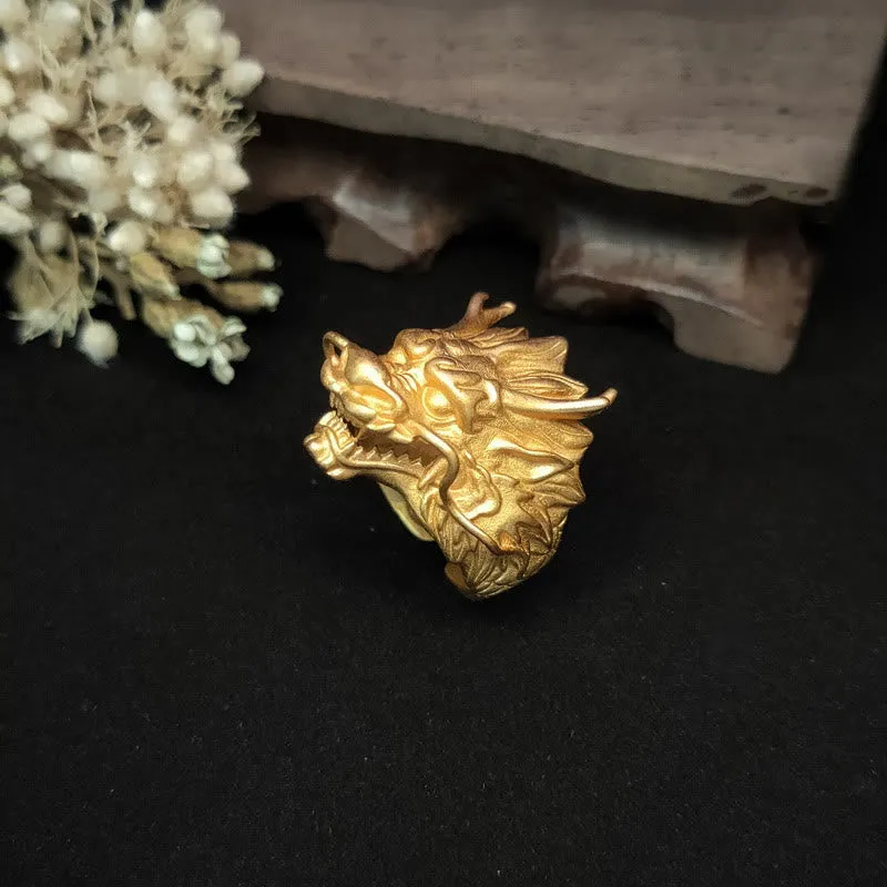 Golden Dragon Protection Ring with Luck Muse Luck - Image 2