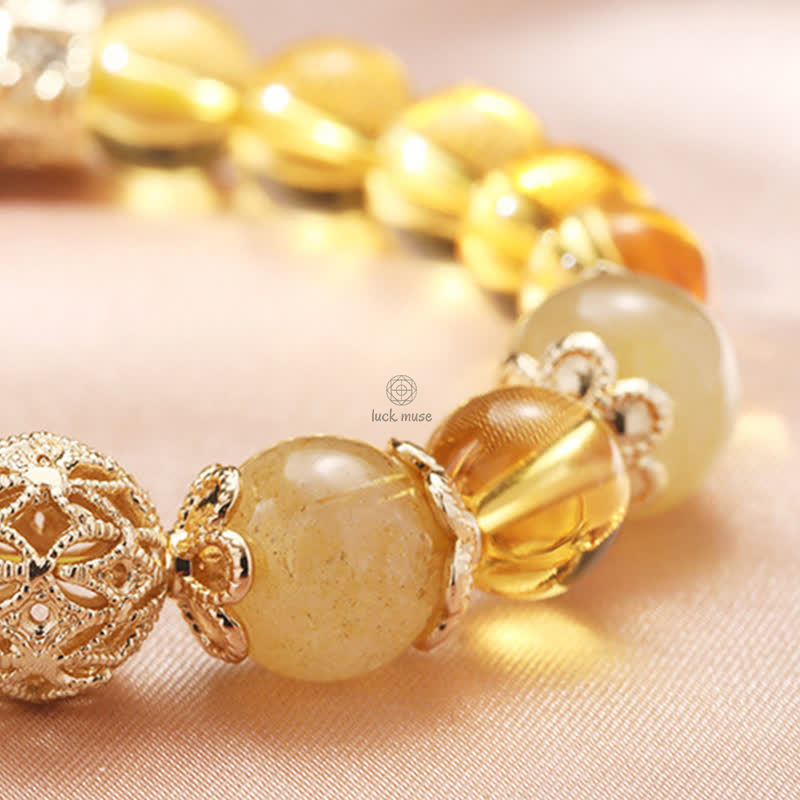 Buddha Citrine Beaded Bracelet for Generosity and Prosperity - Image 9