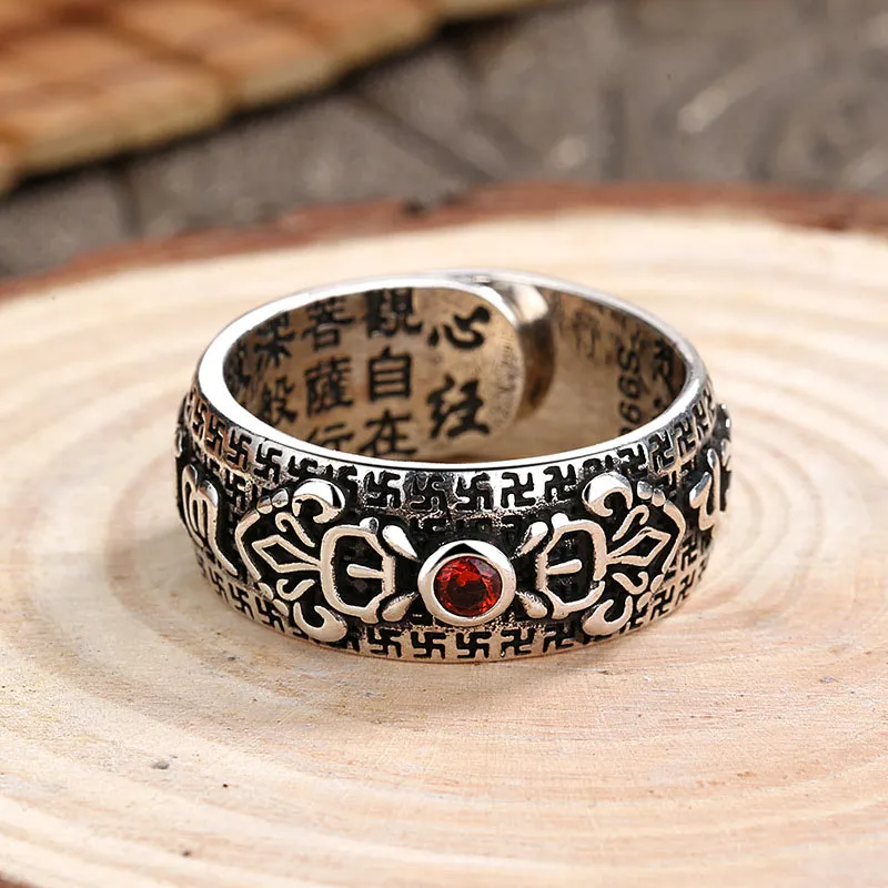 Tibetan Ruby Copper Wealth Ring by Luck Muse Shop - Image 2