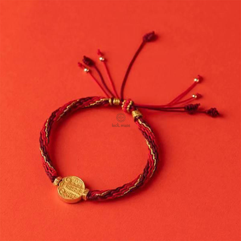 Luck Muse Five Directions Wealth Gods Handmade Reincarnation Knot Protection String Braided Bracelet - Image 7