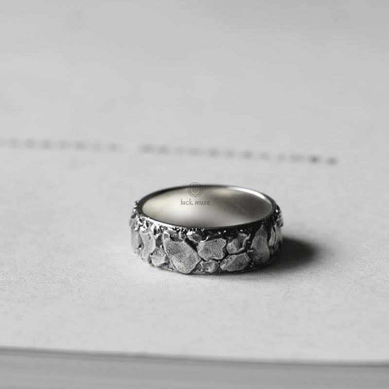 Luck Muse Rock Pattern Copper Ring for Luck and Blessings - Image 9
