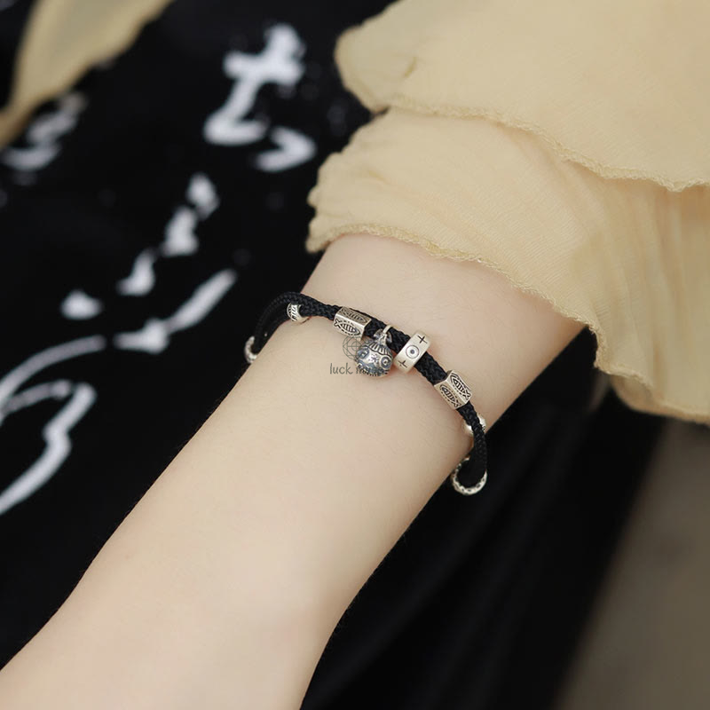 Braided Bracelet with 925 Sterling Silver and Gold Swallowing Beast Koi Fish Design by Luck Muse - Wealth Collection - Image 5