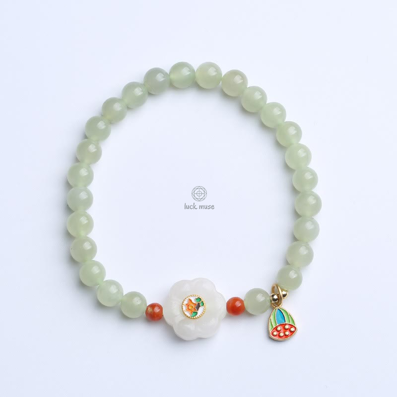 Gold-Plated Natural Hetian Jade Bracelet with Buddha Elements - Image 12