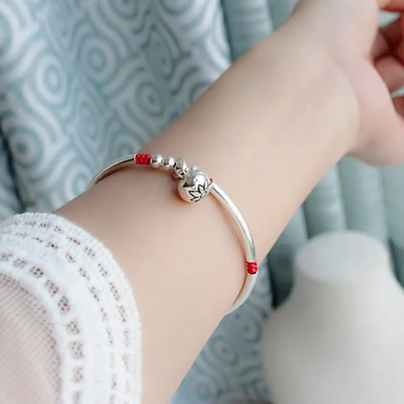 925 Sterling Silver Lotus Flower New Beginning Bracelet by Luck Muse Shop - Image 2