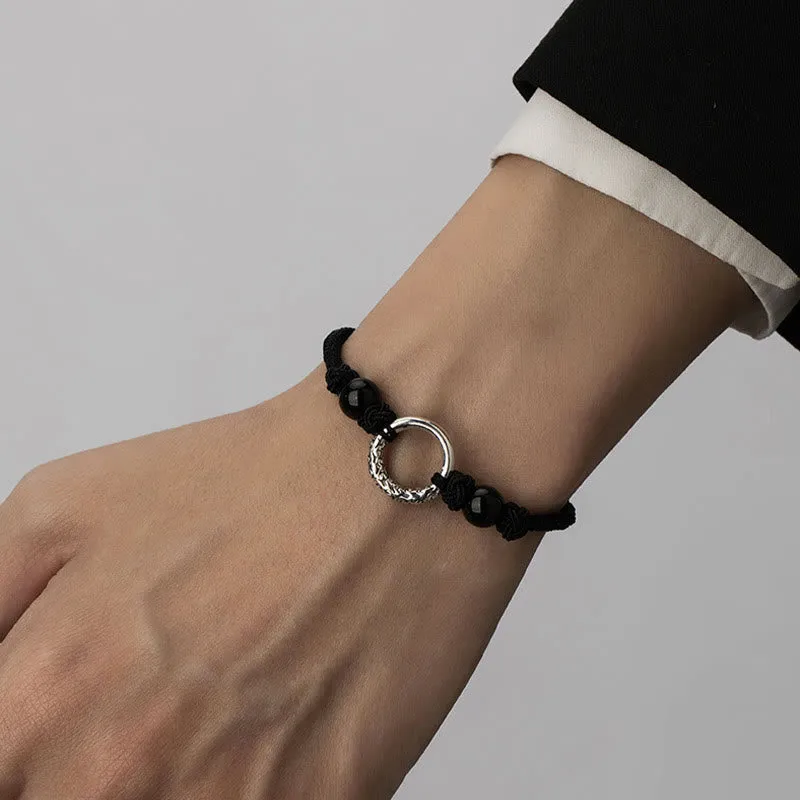 Luck Muse 925 Sterling Silver Black Onyx Peace Buckle Bracelet for Protection - Image 5