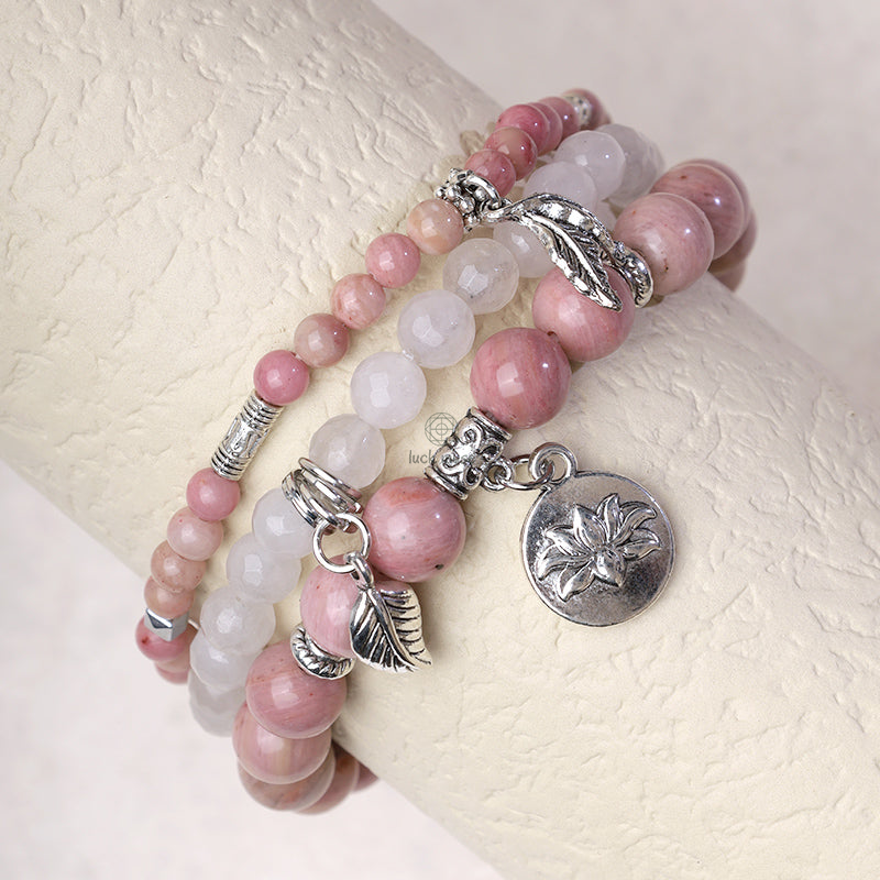 Luck Muse Natural Quartz Crystal Lotus Bracelet Set (3 Pieces) - Image 16
