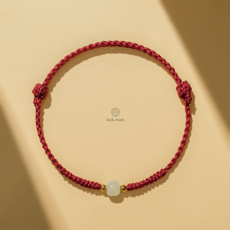 Handcrafted Jade Lucky Bead Abundance Bracelet with Luck Muse