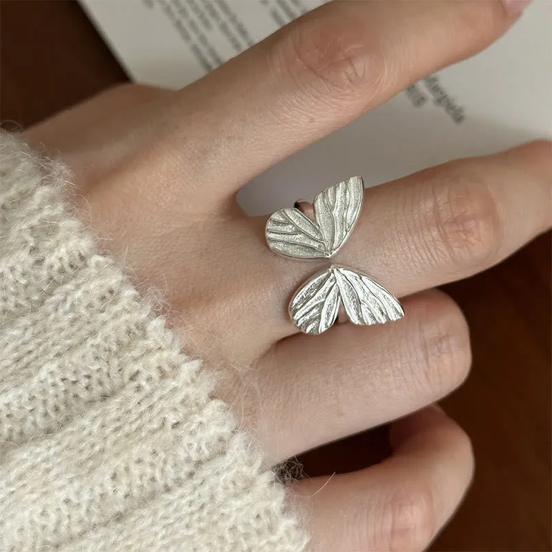Luck Muse 925 Sterling Silver Butterfly Freedom Ring