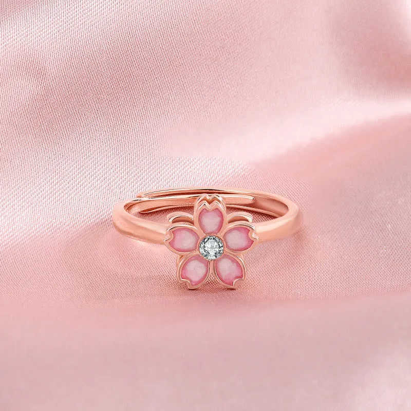 Luck Muse 925 Sterling Silver Cherry Blossom Blessing Bracelet with Rotating Ring - Image 15