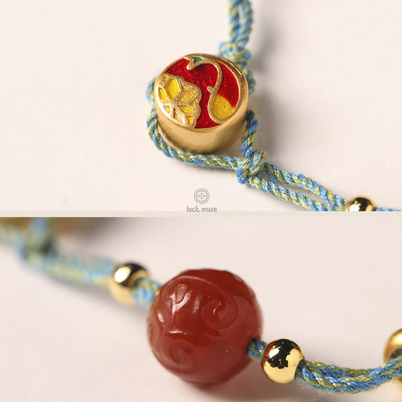 Handmade Hetian Jade Auspicious Clouds Lucky Fu Character Bracelet - Image 7