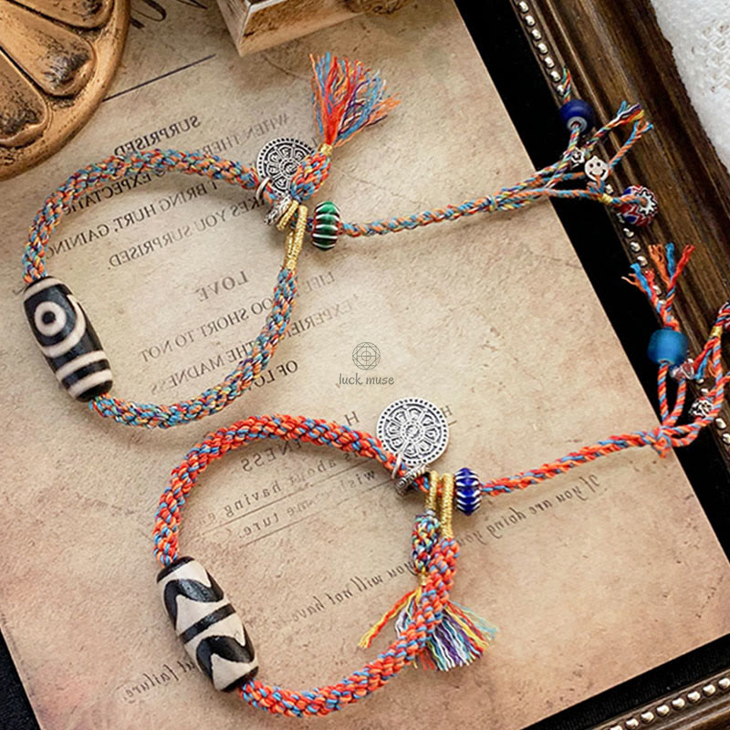 Tibetan 925 Sterling Silver Om Mani Padme Hum Handmade Dzi Bead Protection Bracelet - Image 12