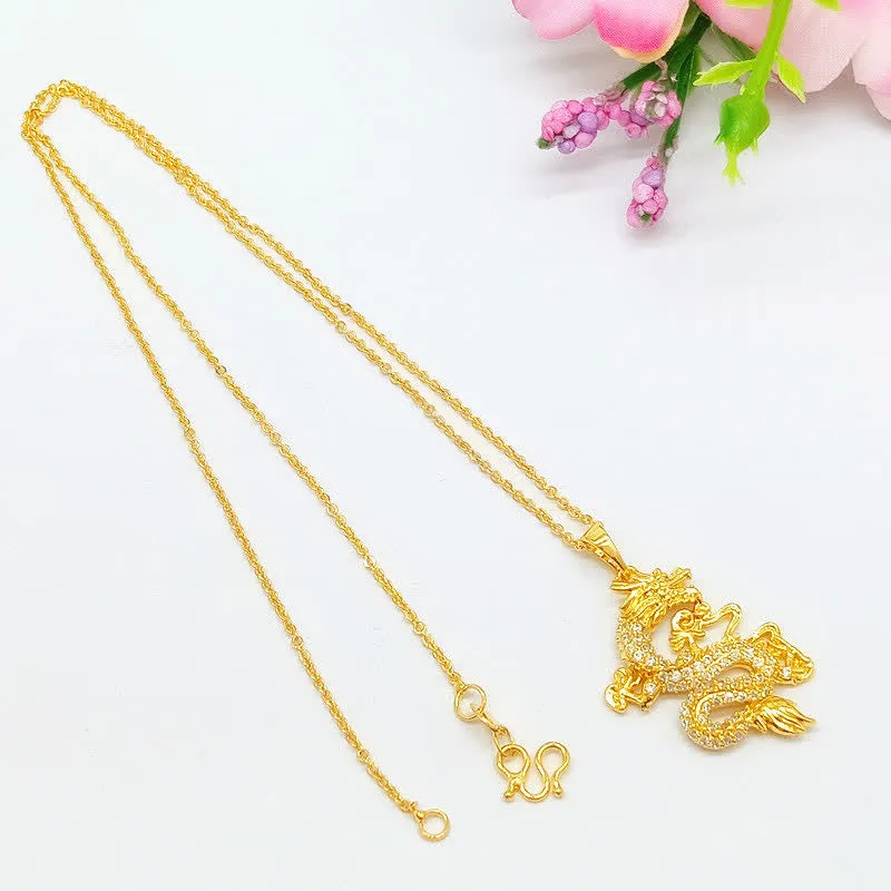 Gold Dragon Protection Necklace Pendant - Luck Muse Shop - Image 4