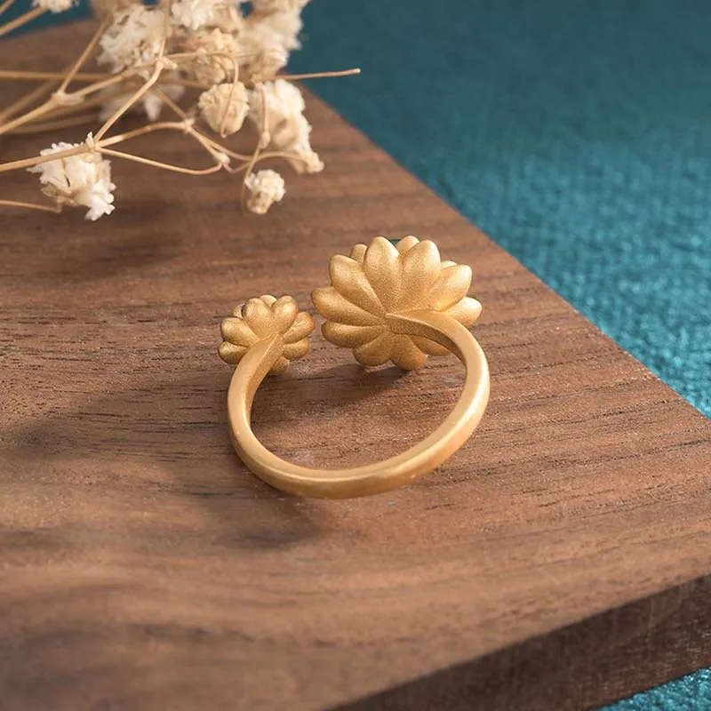 Lotus Jade Abundance Adjustable Ring - Image 5
