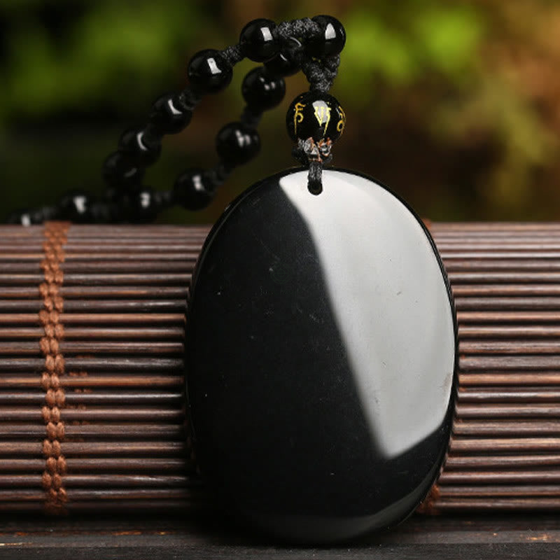 Black Obsidian Koi Fish Beaded Rope Necklace with Luck Muse Pendant - Image 6