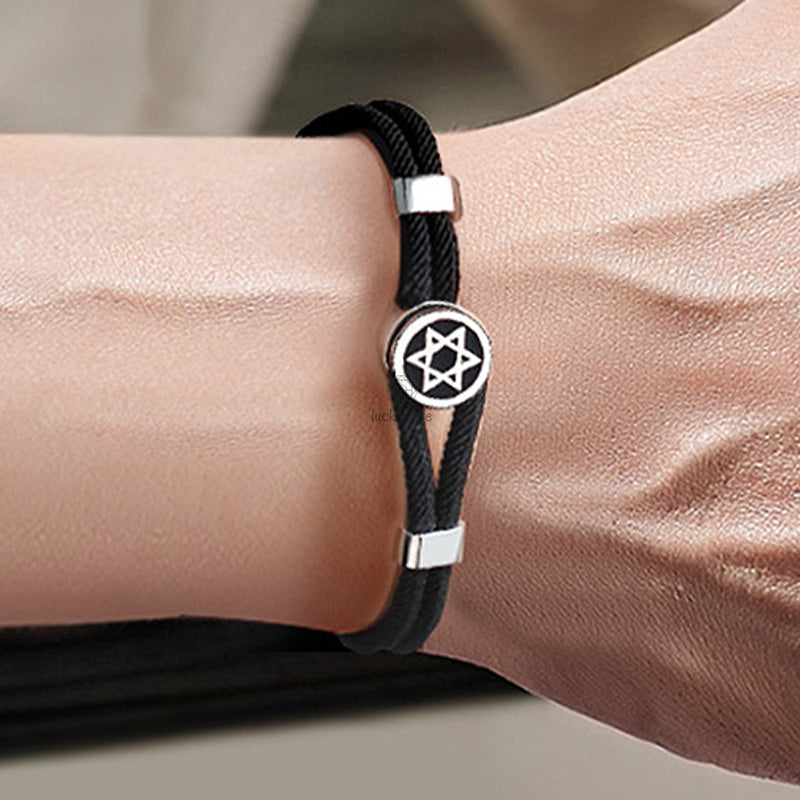 Luck Muse 925 Sterling Silver Hexagram Calm Balance String Bracelet - Image 7