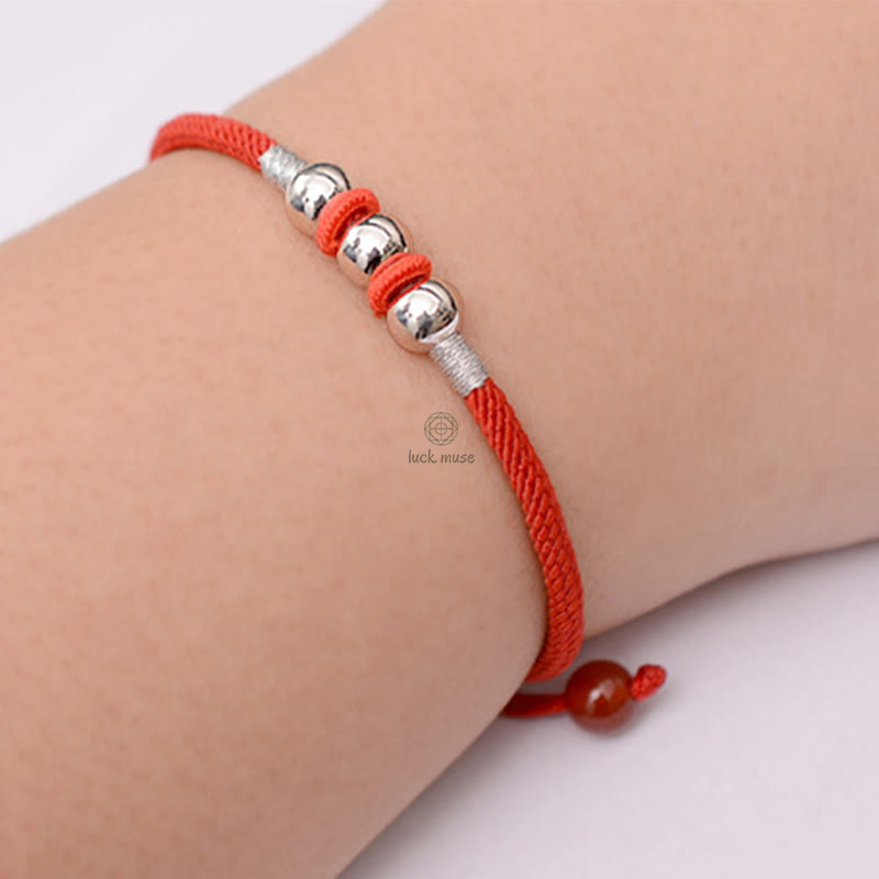 Luck Muse 925 Sterling Silver Lucky Bead Protective Red String Bracelet - Image 5