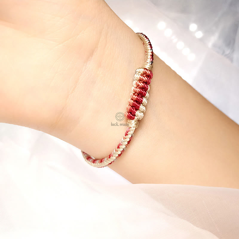 Tibetan Handmade Eight Thread Peace Knot Prayer Wheel Bracelet - Image 5